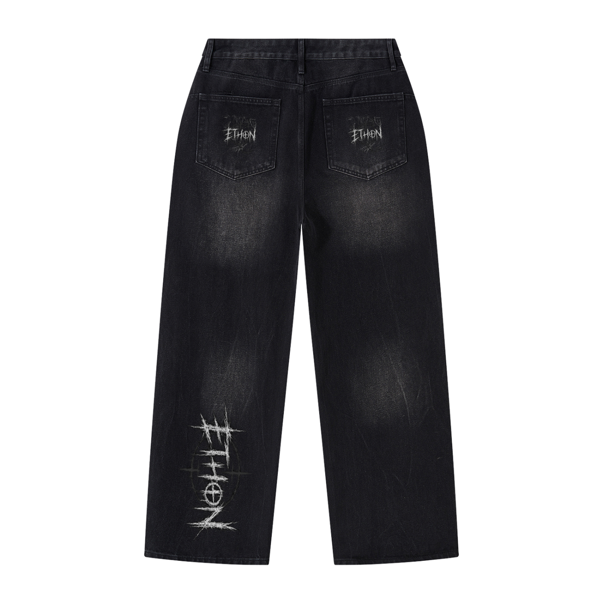 001 - LOUD Men's Vintage Wash Wide Leg Jeans