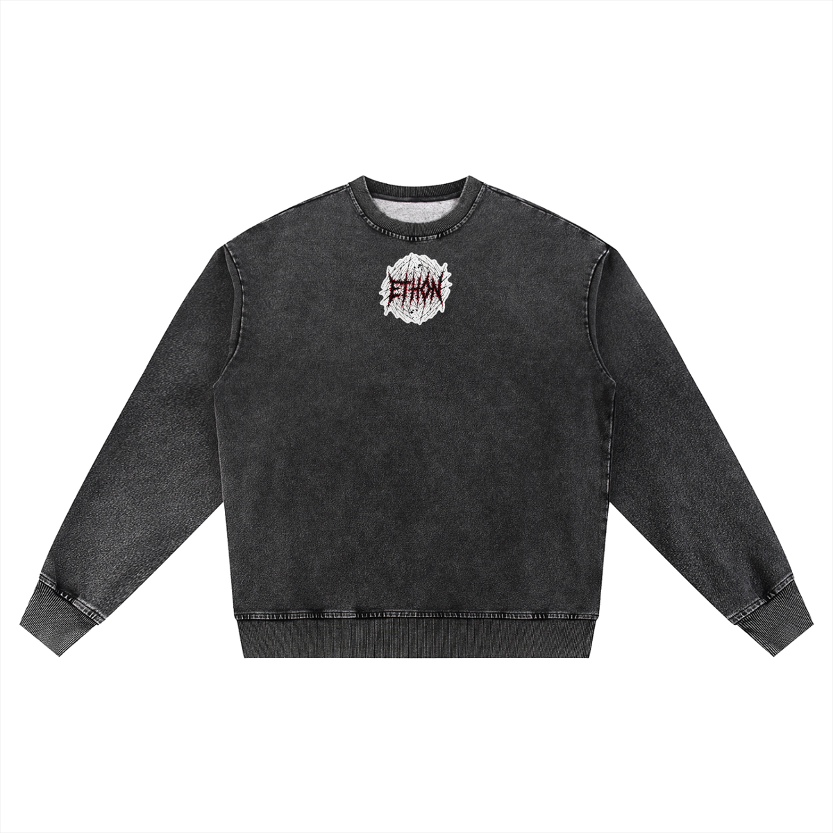 000 - BAISC ETHON Snow Wash Oversized Crewneck Sweatshirt