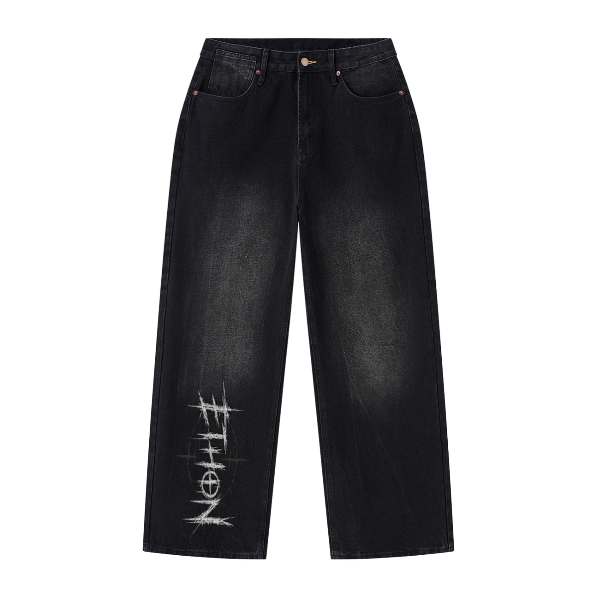 001 - LOUD Men's Vintage Wash Wide Leg Jeans