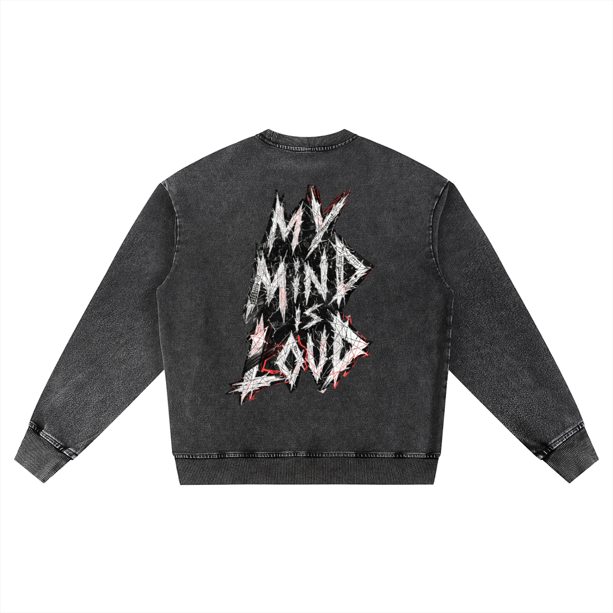 000 - BAISC ETHON Snow Wash Oversized Crewneck Sweatshirt