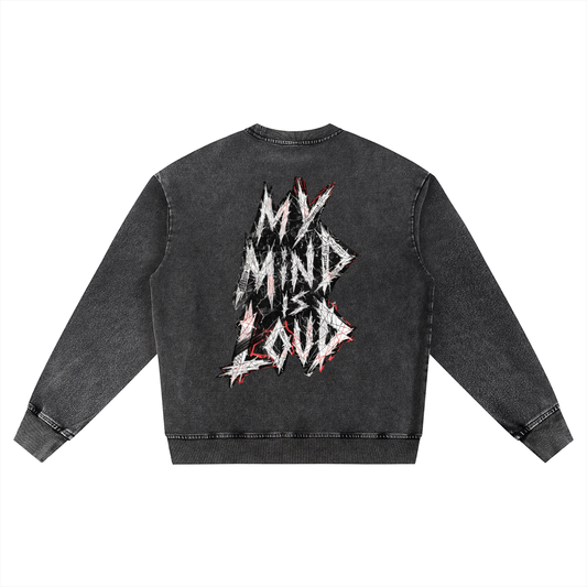 000 - BAISC ETHON Snow Wash Oversized Crewneck Sweatshirt
